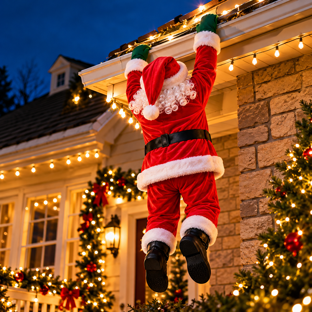 🎅 Santa Trepador™ – Santa Claus Colgante para Techo y Fachada | Decoración Navideña