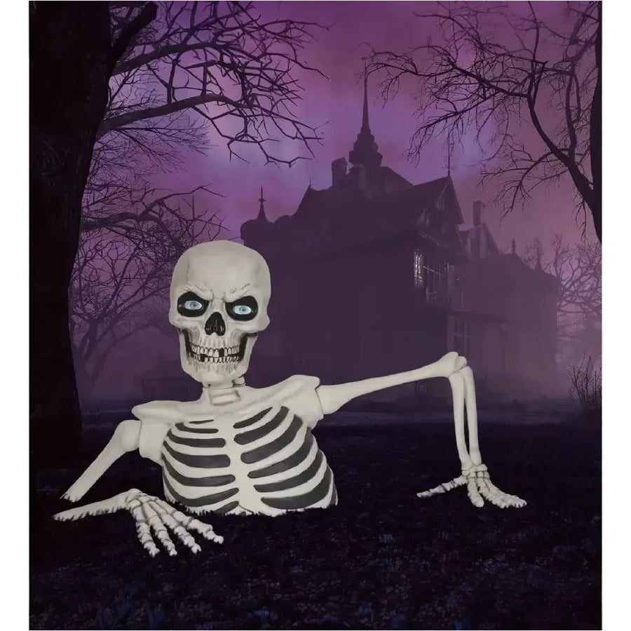 Halloween Esqueleto Gigante 1.5 Mts Ojos Lcd