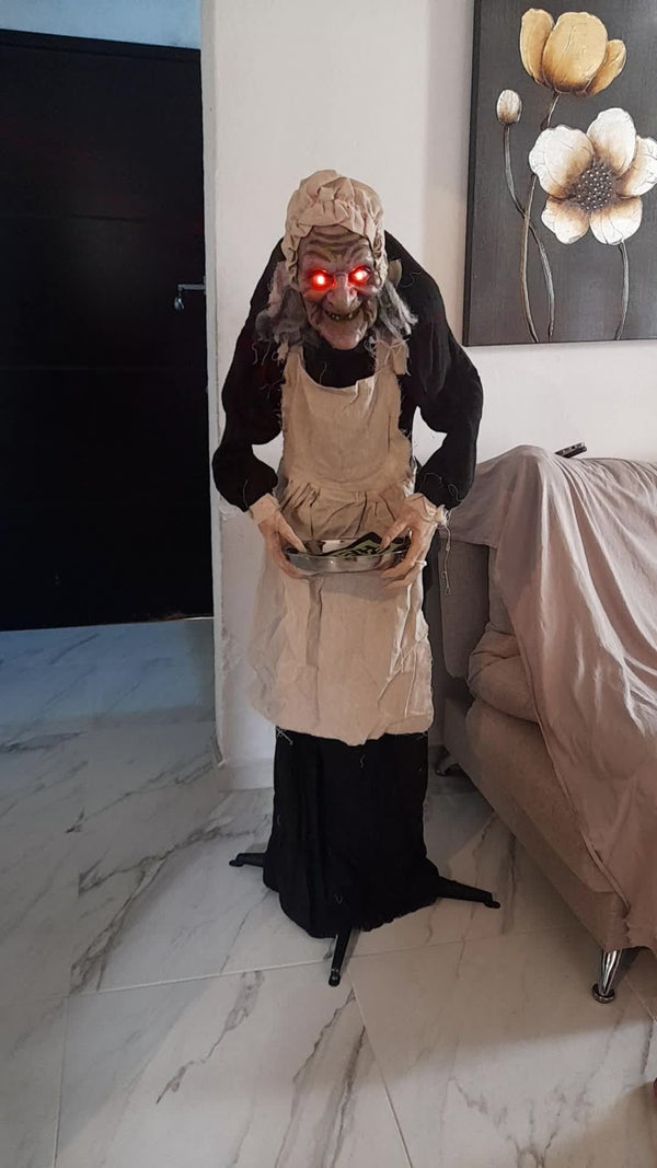 Figura Animatrónica del Segador del Terror con Luz y Sonido | Decoración Gigante para Halloween