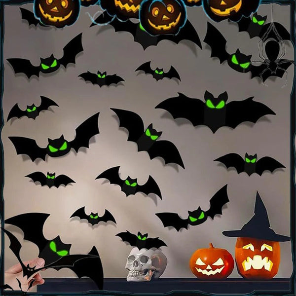 Set Pegatinas 3D Murciélagos Halloween - Efecto Realista