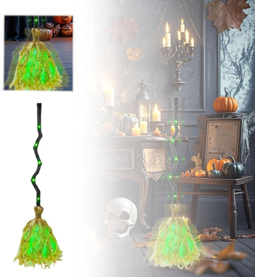 Escoba de brujas iluminadas 2026